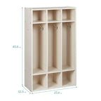Casier à manteaux 3 sections ECR4Kids Streamline avec rangement à casiers, mobilier de classe