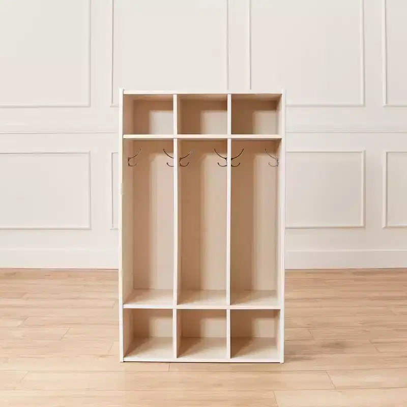 Casier à manteaux 3 sections ECR4Kids Streamline avec rangement à casiers, mobilier de classe