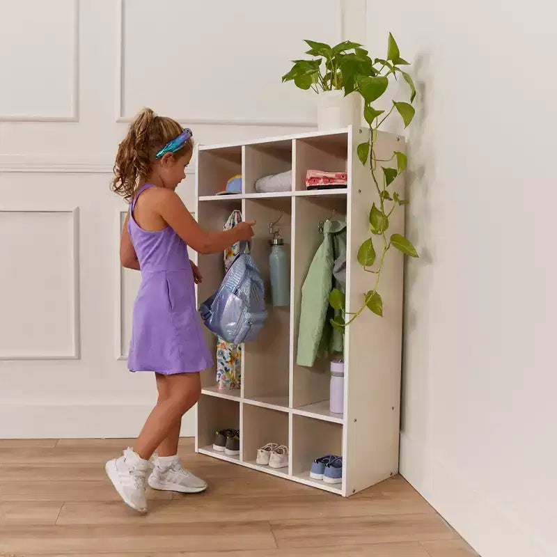 Casier à manteaux 3 sections ECR4Kids Streamline avec rangement à casiers, mobilier de classe