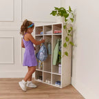Casier à manteaux 3 sections ECR4Kids Streamline avec rangement à casiers, mobilier de classe