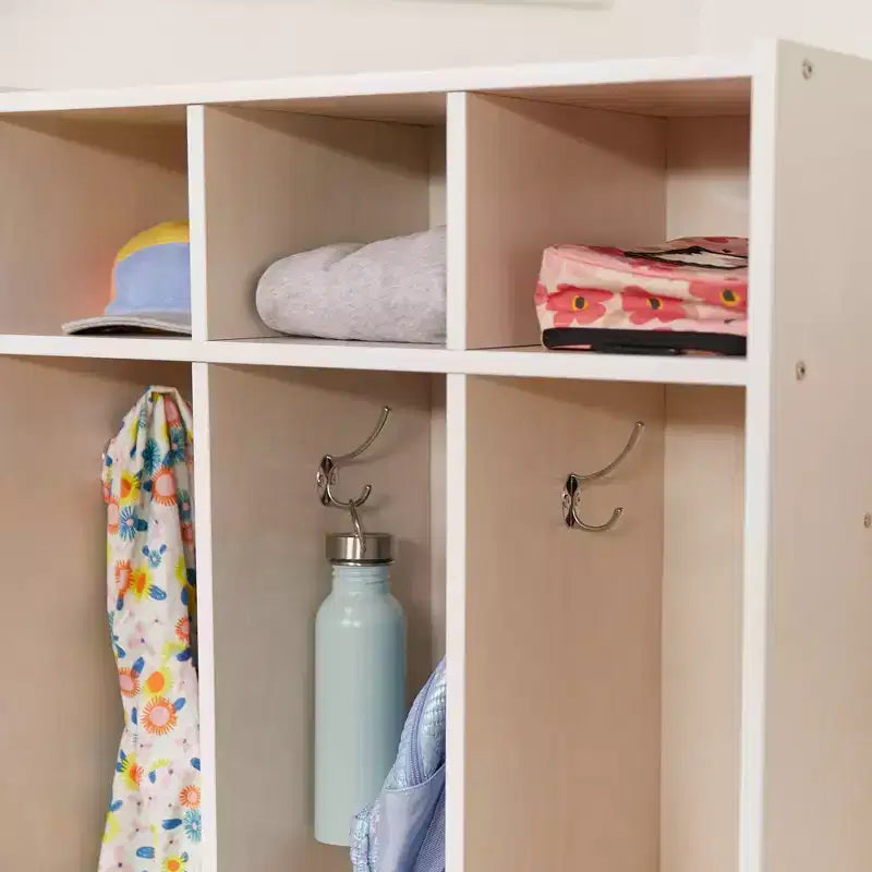 Casier à manteaux 3 sections ECR4Kids Streamline avec rangement à casiers, mobilier de classe