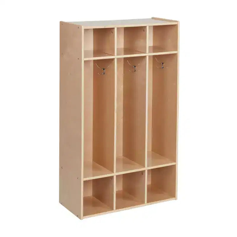 Casier à manteaux 3 sections ECR4Kids Streamline avec rangement à casiers, mobilier de classe