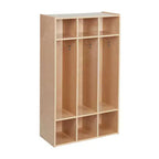 Casier à manteaux 3 sections ECR4Kids Streamline avec rangement à casiers, mobilier de classe