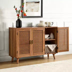 Meuble de rangement Alexis à 3 portes avec motifs en treillis | HULALA HOME