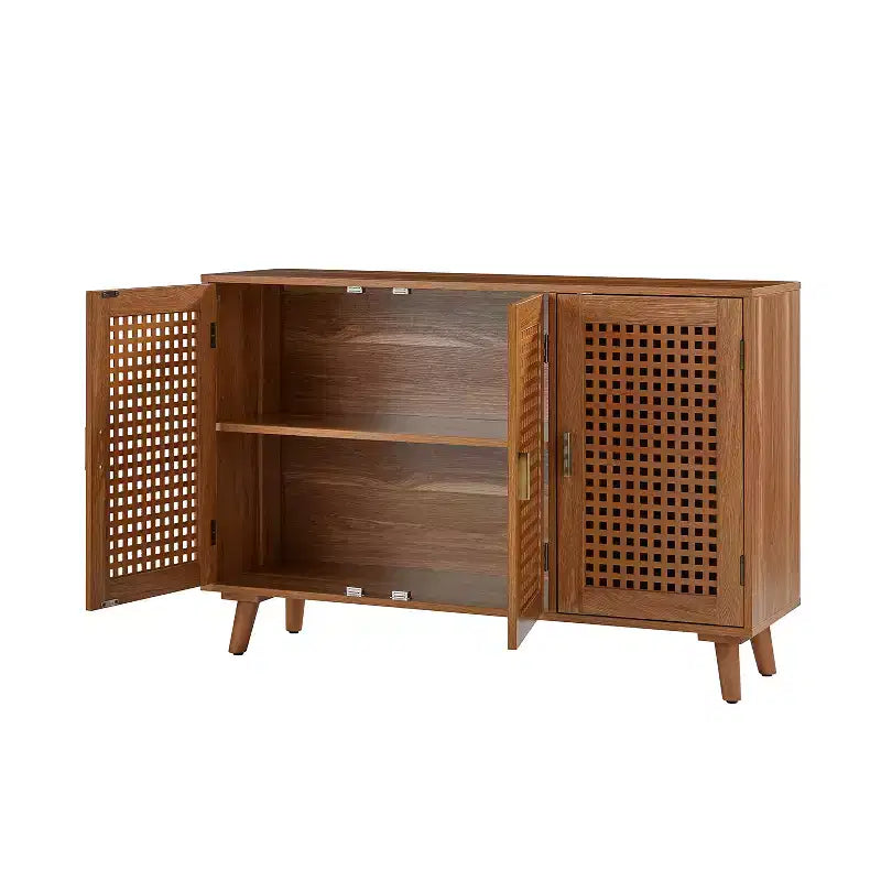 Meuble de rangement Alexis à 3 portes avec motifs en treillis | HULALA HOME