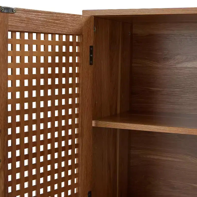 Meuble de rangement Alexis à 3 portes avec motifs en treillis | HULALA HOME