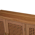 Meuble de rangement Alexis à 3 portes avec motifs en treillis | HULALA HOME