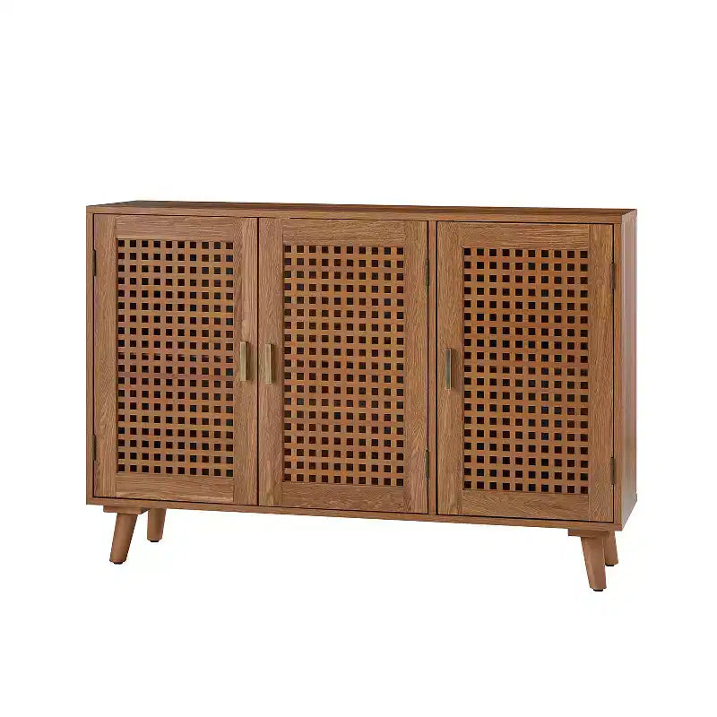 Meuble de rangement Alexis à 3 portes avec motifs en treillis | HULALA HOME