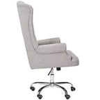Chaise de bureau pivotante Ian en lin et pieds chromés - Gris/Chromé - Safavieh
