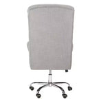 Chaise de bureau pivotante Ian en lin et pieds chromés - Gris/Chromé - Safavieh
