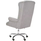 Chaise de bureau pivotante Ian en lin et pieds chromés - Gris/Chromé - Safavieh