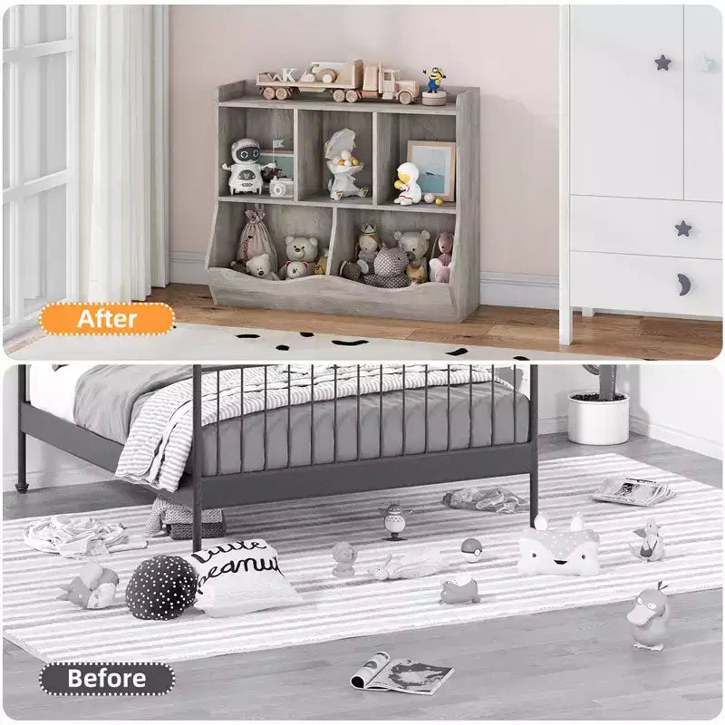 Bibliothèque et étagère de rangement pour jouets pour enfants Whizmax, meuble de rangement multi-étagères avec casiers pour garçons et filles, salle de jeux