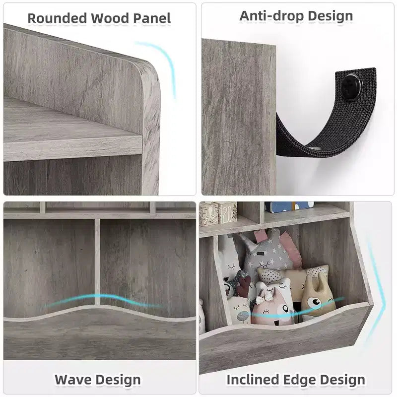 Bibliothèque et étagère de rangement pour jouets pour enfants Whizmax, meuble de rangement multi-étagères avec casiers pour garçons et filles, salle de jeux