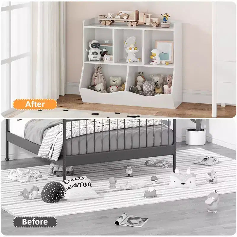 Bibliothèque et étagère de rangement pour jouets pour enfants Whizmax, meuble de rangement multi-étagères avec casiers pour garçons et filles, salle de jeux