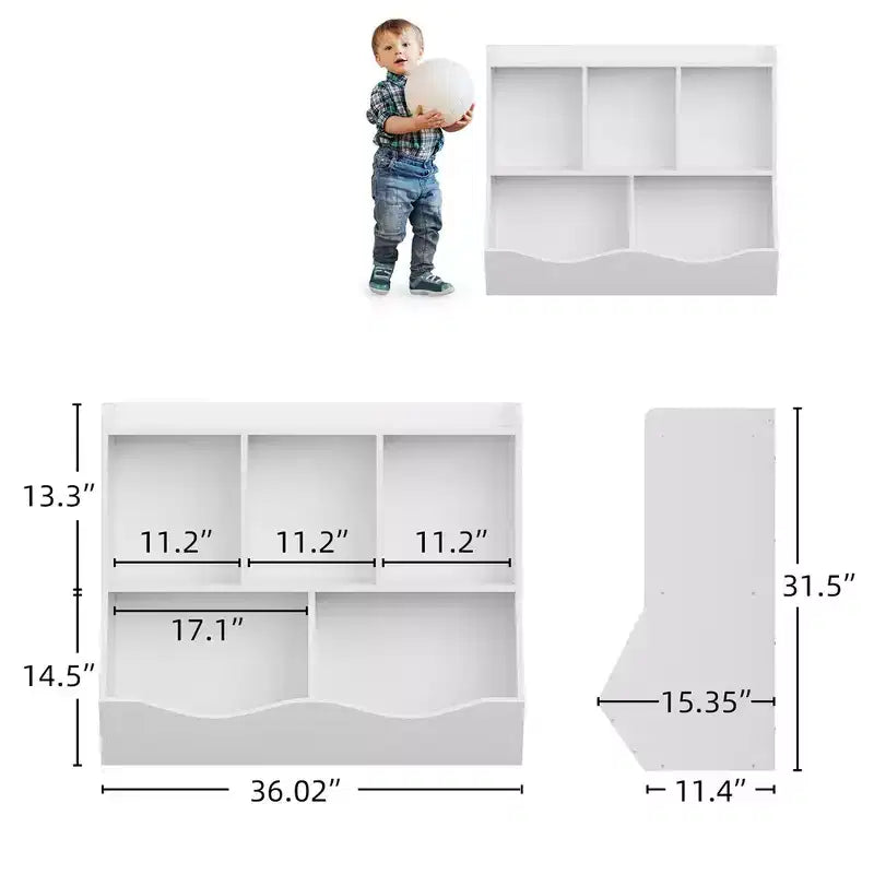 Bibliothèque et étagère de rangement pour jouets pour enfants Whizmax, meuble de rangement multi-étagères avec casiers pour garçons et filles, salle de jeux