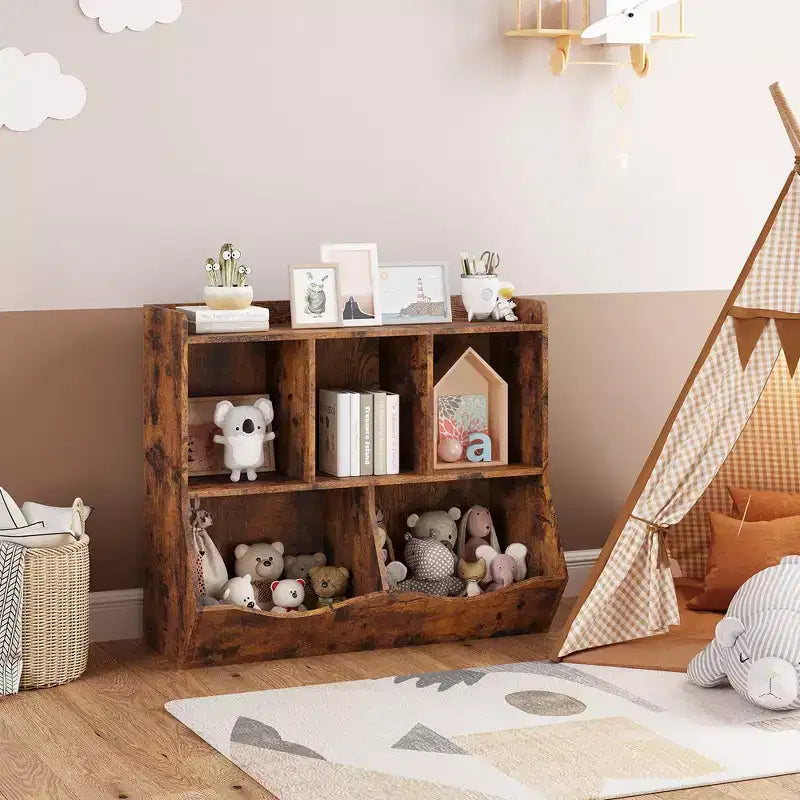 Bibliothèque et étagère de rangement pour jouets pour enfants Whizmax, meuble de rangement multi-étagères avec casiers pour garçons et filles, salle de jeux