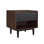Lot de 2 tables de chevet nervurées modernes Duane avec tiroir - Manhattan Comfort