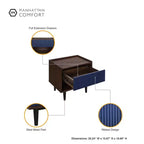 Lot de 2 tables de chevet nervurées modernes Duane avec tiroir - Manhattan Comfort
