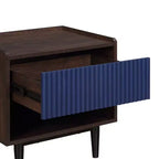 Lot de 2 tables de chevet nervurées modernes Duane avec tiroir - Manhattan Comfort