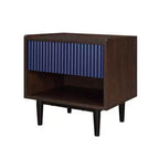 Lot de 2 tables de chevet nervurées modernes Duane avec tiroir - Manhattan Comfort