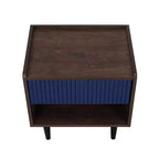 Lot de 2 tables de chevet nervurées modernes Duane avec tiroir - Manhattan Comfort