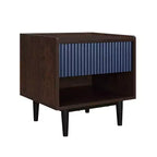 Lot de 2 tables de chevet nervurées modernes Duane avec tiroir - Manhattan Comfort