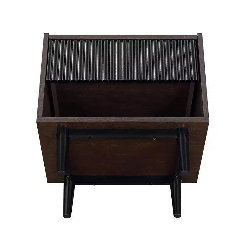 Lot de 2 tables de chevet nervurées modernes Duane avec tiroir - Manhattan Comfort