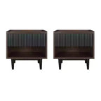 Set of 2 Duane Modern Ribbed Nightstand with Drawer - Manhattan Comfort