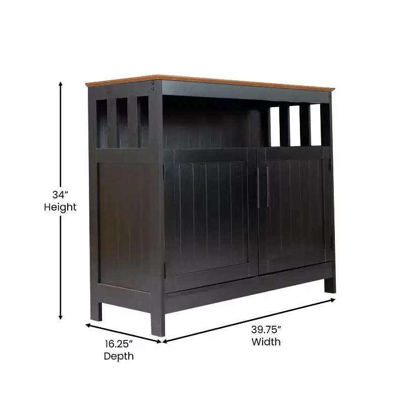 Buffet et console classiques Mayfield de Flash Furniture avec meuble de rangement à double porte et étagère de rangement ouverte