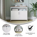 Buffet et console classiques Mayfield de Flash Furniture avec meuble de rangement à double porte et étagère de rangement ouverte