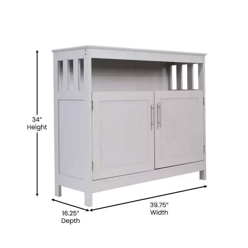 Buffet et console classiques Mayfield de Flash Furniture avec meuble de rangement à double porte et étagère de rangement ouverte
