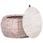 Table basse Klarysa en bois et rotin - Blanc délavé naturel - Safavieh