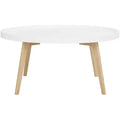 Sage Round Coffee Table - White/Oak - Safavieh