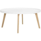 Table basse ronde Sage - Blanc/Chêne - Safavieh