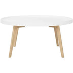 Table basse ronde Sage - Blanc/Chêne - Safavieh