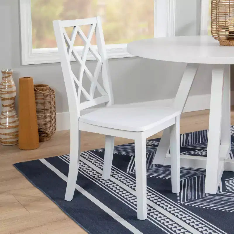 Chaise d'appoint à dossier en X en bois massif Shelby - Powell