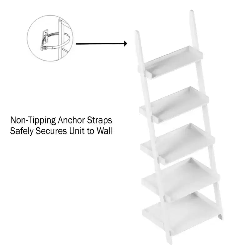 Étagère d'appoint autoportante à 5 niveaux en bois Lavish Home pour le rangement