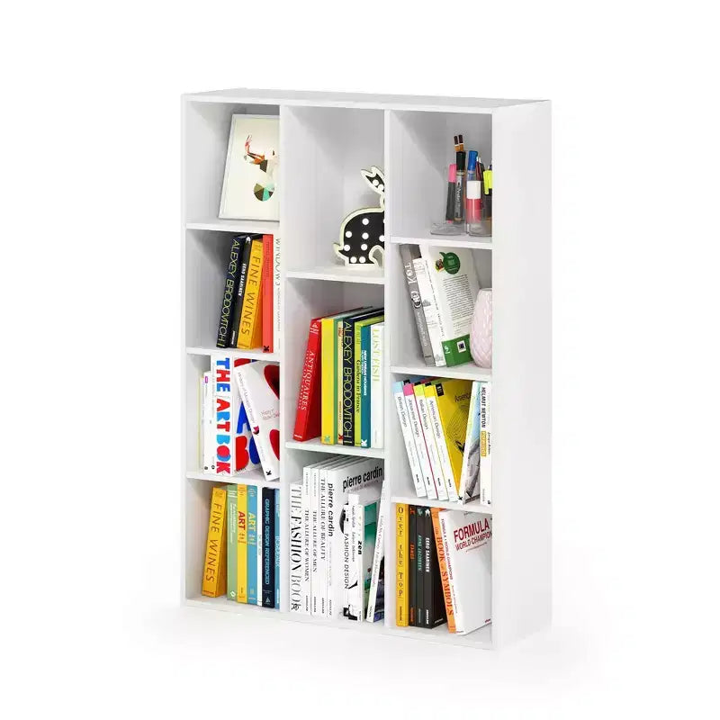 Furinno Bibliothèque ouverte à 3 niveaux 11 cubes, étagères de rangement autoportantes, armoire de présentation, blanc
