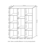 Furinno Bibliothèque ouverte à 3 niveaux 11 cubes, étagères de rangement autoportantes, armoire de présentation, blanc