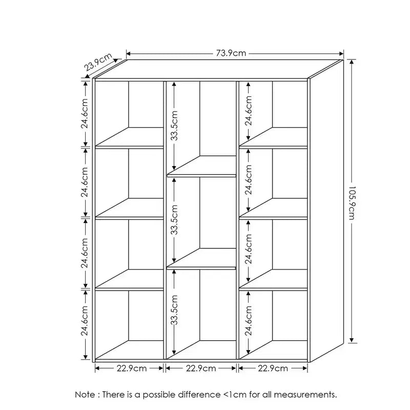 Furinno Bibliothèque ouverte à 3 niveaux 11 cubes, étagères de rangement autoportantes, armoire de présentation, blanc