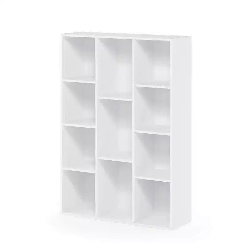 Furinno Bibliothèque ouverte à 3 niveaux 11 cubes, étagères de rangement autoportantes, armoire de présentation, blanc