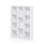 Furinno Bibliothèque ouverte à 3 niveaux 11 cubes, étagères de rangement autoportantes, armoire de présentation, blanc