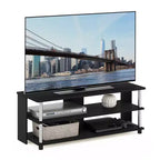 Meuble TV à 3 niveaux Furinno pour téléviseurs jusqu'à 48", meuble de télévision, centre de divertissement avec étagères ouvertes, Americano
