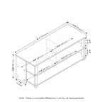 Meuble TV à 3 niveaux Furinno pour téléviseurs jusqu'à 48", meuble de télévision, centre de divertissement avec étagères ouvertes, Americano