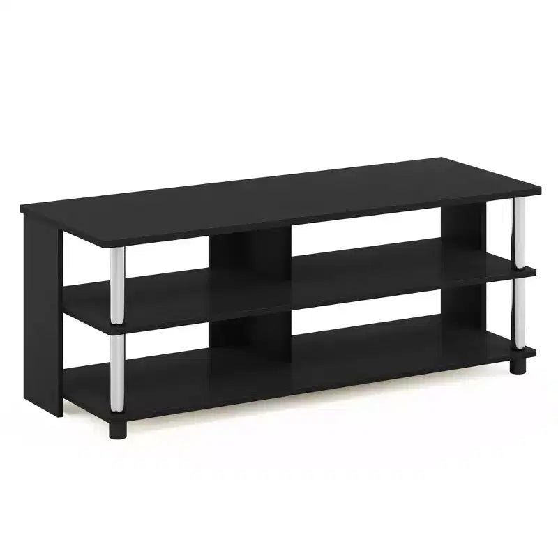 Meuble TV à 3 niveaux Furinno pour téléviseurs jusqu'à 48", meuble de télévision, centre de divertissement avec étagères ouvertes, Americano