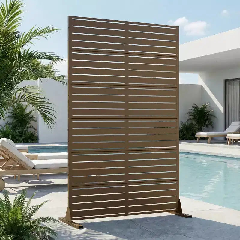 Dovelina 72H x 47W Panneau de clôture décoratif extérieur autoportant en métal pour l'intimité