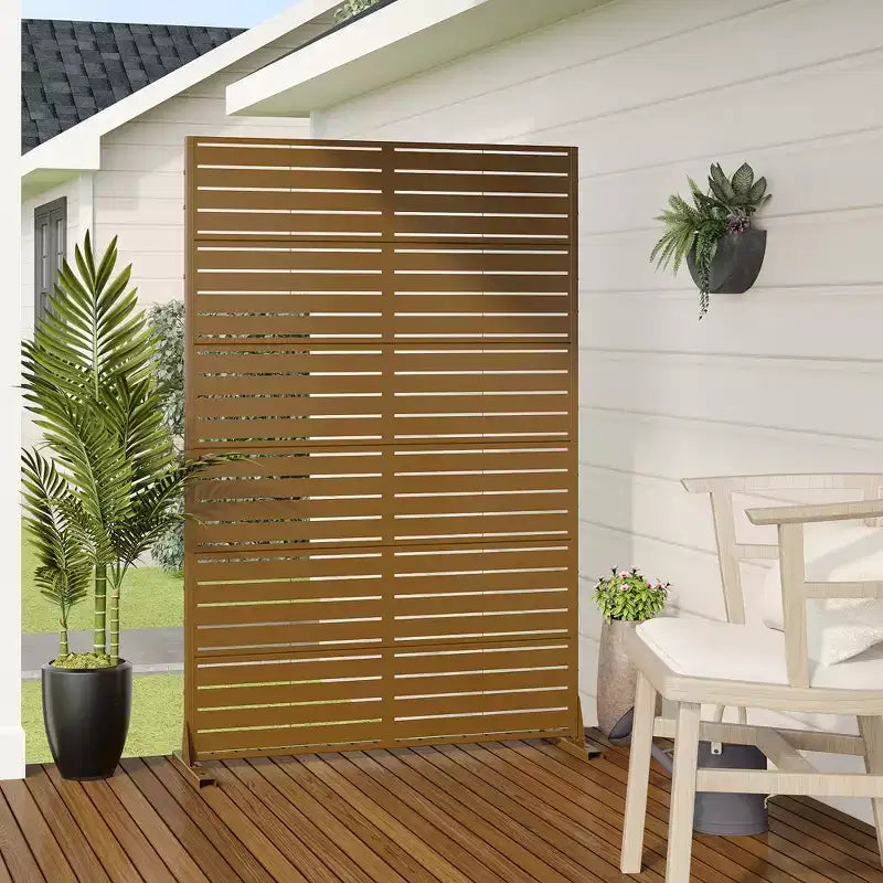 Dovelina 72H x 47W Panneau de clôture décoratif extérieur autoportant en métal pour l'intimité
