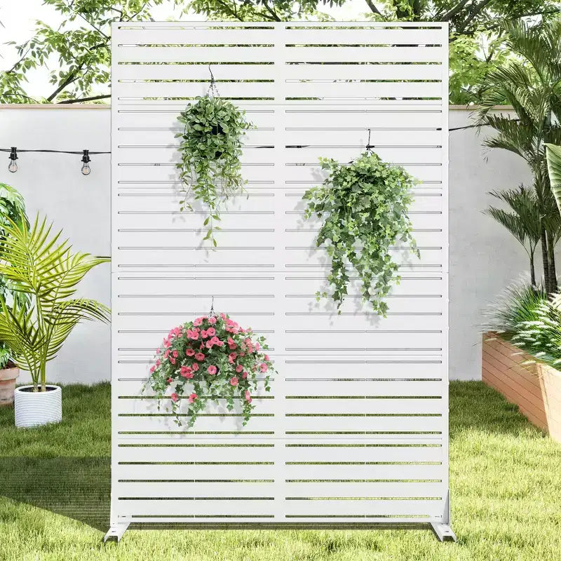 Dovelina 72H x 47W Panneau de clôture décoratif extérieur autoportant en métal pour l'intimité