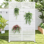 Dovelina 72H x 47W Panneau de clôture décoratif extérieur autoportant en métal pour l'intimité