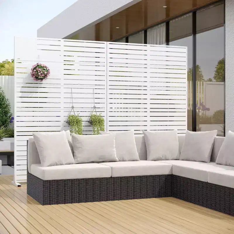 Dovelina 72H x 47W Panneau de clôture décoratif extérieur autoportant en métal pour l'intimité